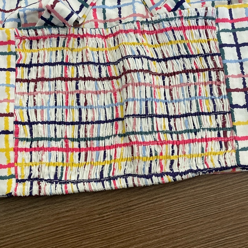 ModCloth x Collectif Emilia Watercolor Multicolored Gingham Crop Top - Picture 6 of 10